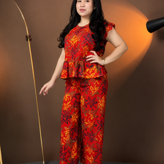 Red Floral Printed Co-Ord Set for Women