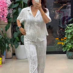 White Pure Linen Co-ord Set