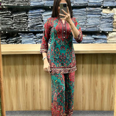 Printed Asymmetric Rayon Co-Ord Set