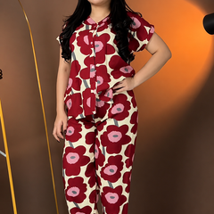 Retro Poppy Print Matching Co-ord Set