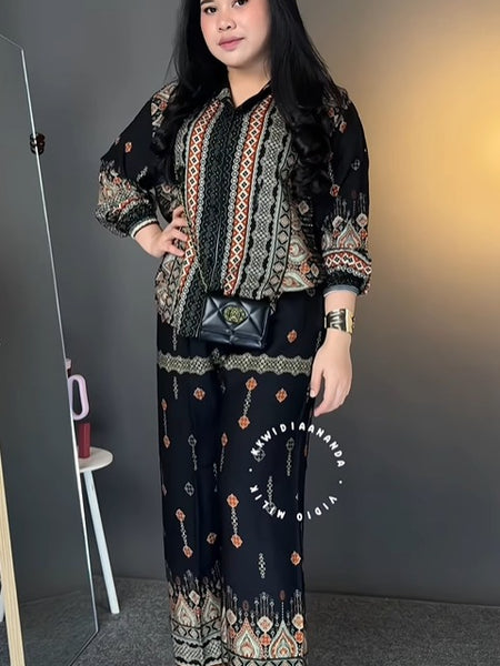 Stylish Black Reyon Co Ord Set