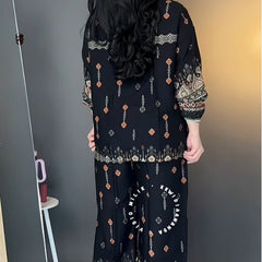 Stylish Black Reyon Co Ord Set