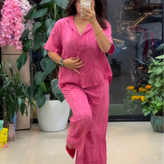 Pink Pure Linen Co-ord Set