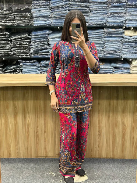 Printed Asymmetric Rayon Co-Ord Set