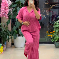 Pink Pure Linen Co-ord Set