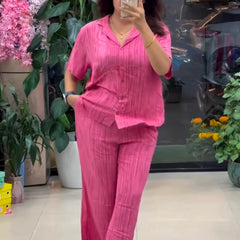 Pink Pure Linen Co-ord Set