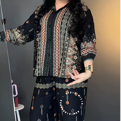 Stylish Black Reyon Co Ord Set