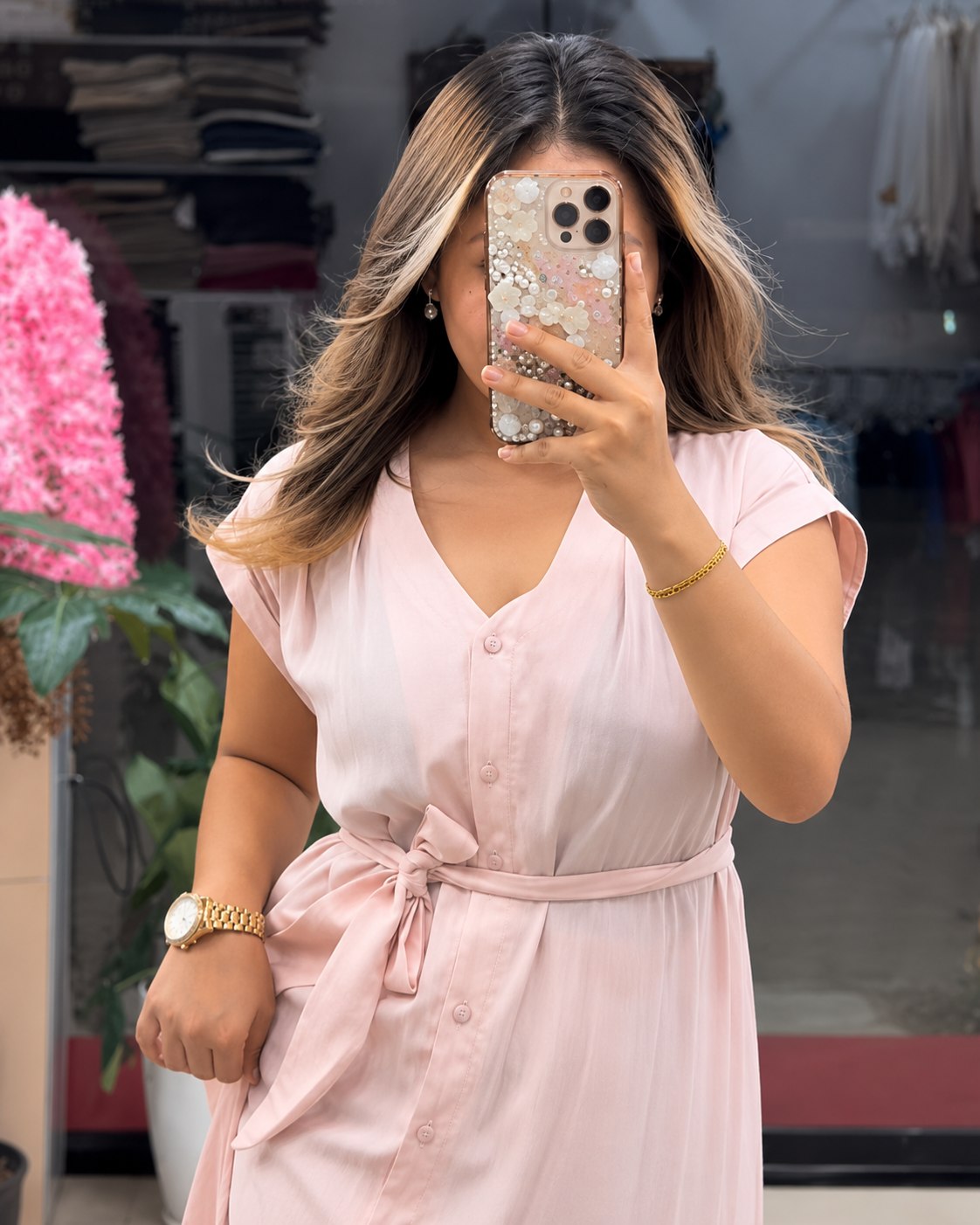 Women’s Button-Down Tie-Waist Flared Maxi  White Dress