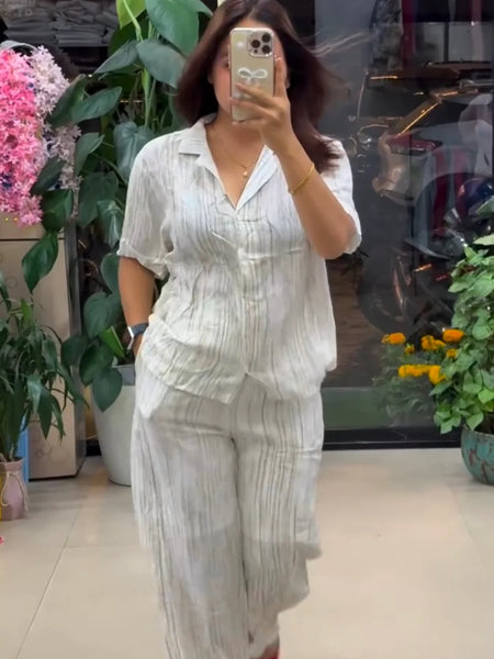 White Pure Linen Co-ord Set