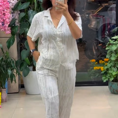 White Pure Linen Co-ord Set