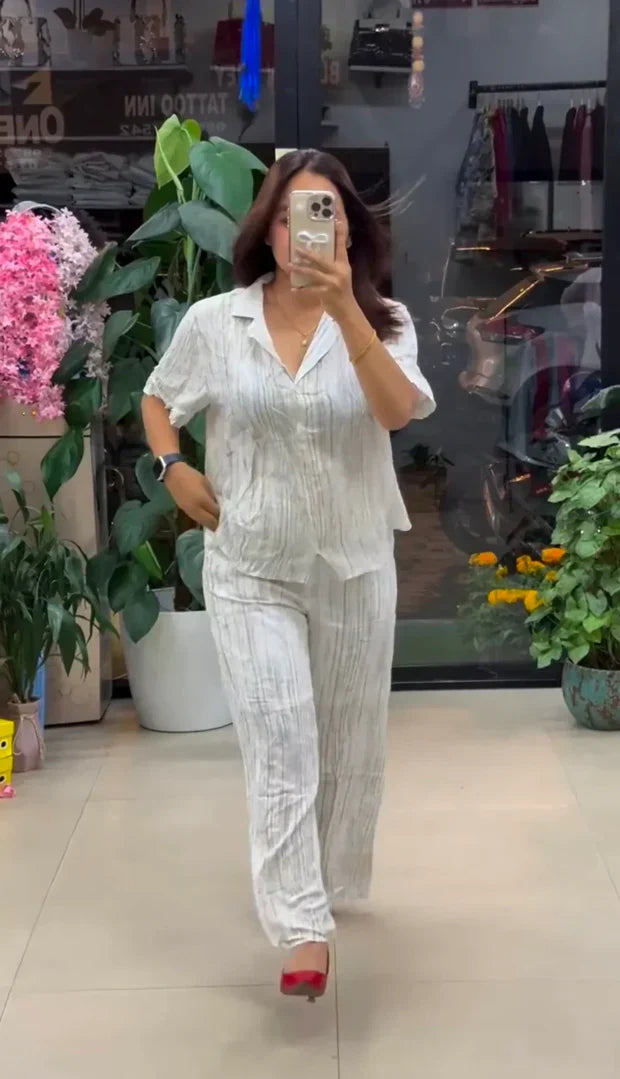 Designer Pure Linen Co-ord Set