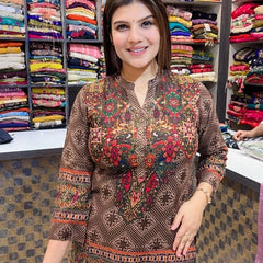 Ethnic Brown Printed Stylish Co-Ord Set